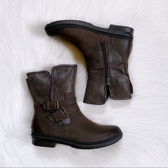 UGG Simmens Stout Leather Moto Boots - Picture 2 of 8